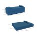 Sofá-Cama Casal 3 Lugares Cecília Linho Azul Marinho