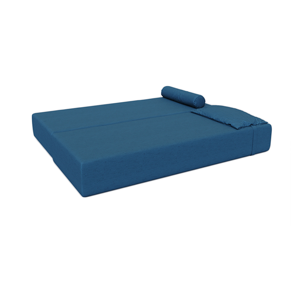 Sofá-Cama Casal 3 Lugares Cecília Linho Azul Marinho