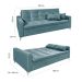 Sofá-Cama Casal 3 Lugares Facility Veludo Azul Turquesa
