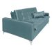 Sofá-Cama Casal 3 Lugares Facility Veludo Azul Turquesa