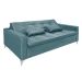 Sofá-Cama Casal 3 Lugares Facility Veludo Azul Turquesa
