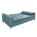Sofá-Cama Casal 3 Lugares Facility Veludo Azul Turquesa