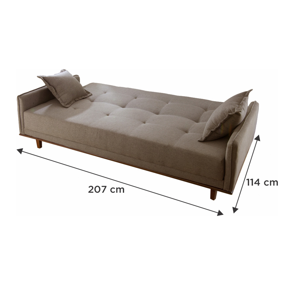 Sofá-Cama Casal 3 Lugares Istambul Linho Marrom