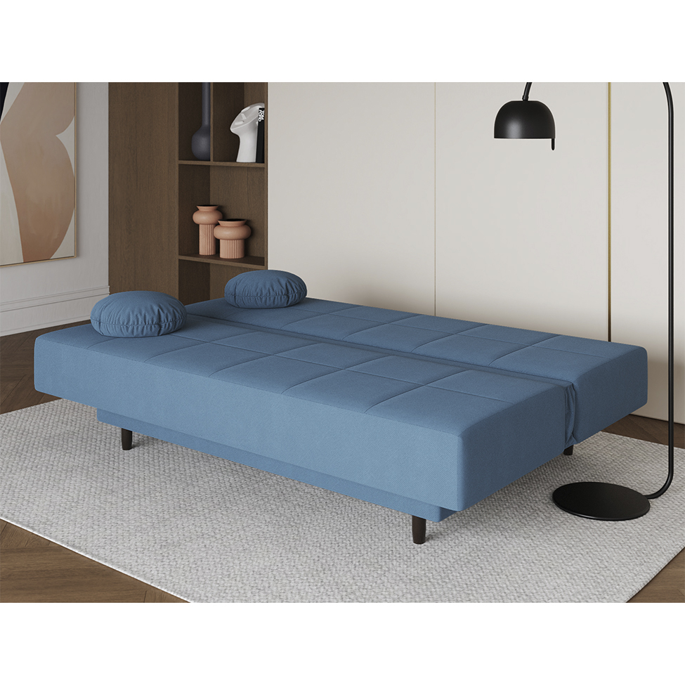 Sofá-Cama Casal 3 Lugares Jimmy Suede Azul Jeans