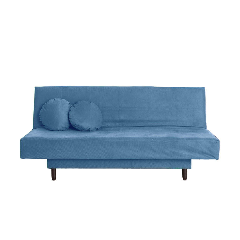 Sofá-Cama Casal 3 Lugares Jimmy Suede Azul Jeans