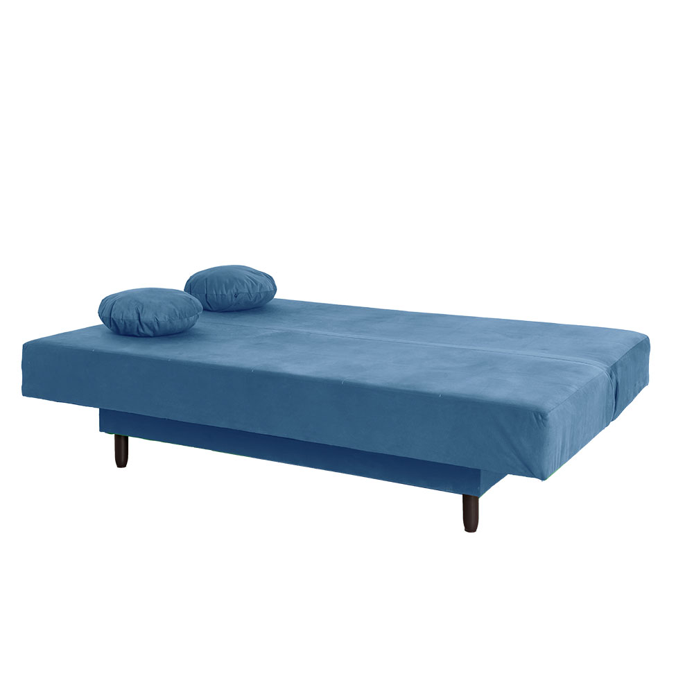 Sofá-Cama Casal 3 Lugares Jimmy Suede Azul Jeans