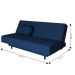 Sofá-Cama Casal 3 Lugares Jimmy Suede Azul Marinho