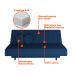 Sofá-Cama Casal 3 Lugares Jimmy Suede Azul Marinho