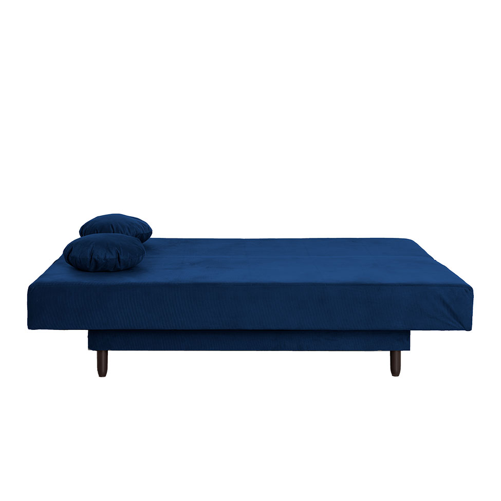 Sofá-Cama Casal 3 Lugares Jimmy Suede Azul Marinho