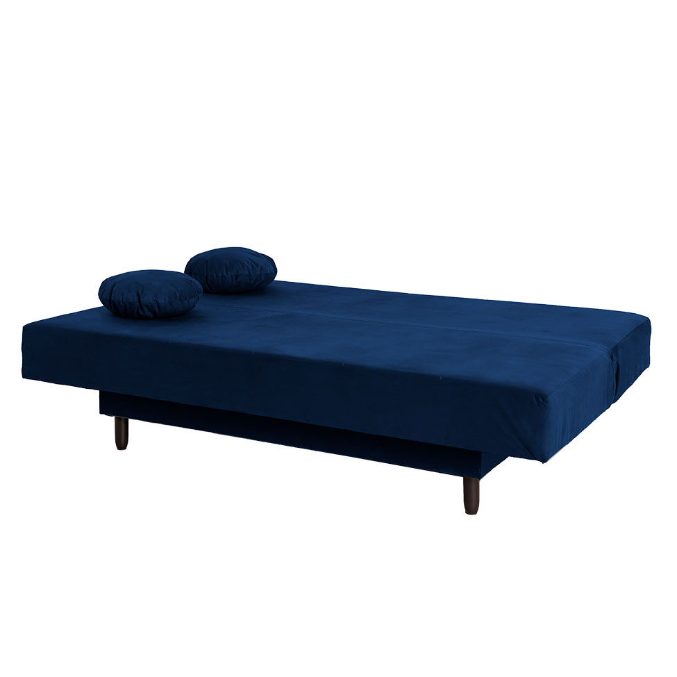 Sofá-Cama Casal 3 Lugares Jimmy Suede Azul Marinho