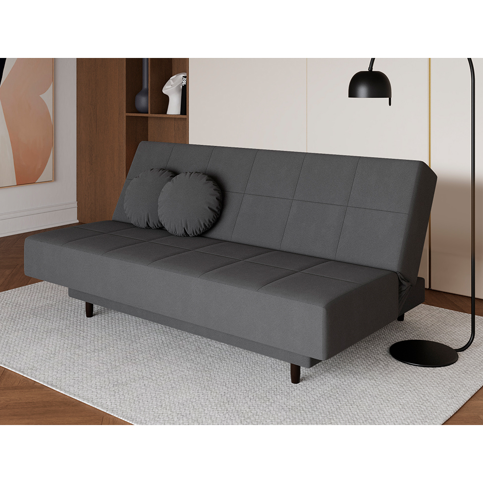 Sofá-Cama Casal 3 Lugares Jimmy Suede Grafite