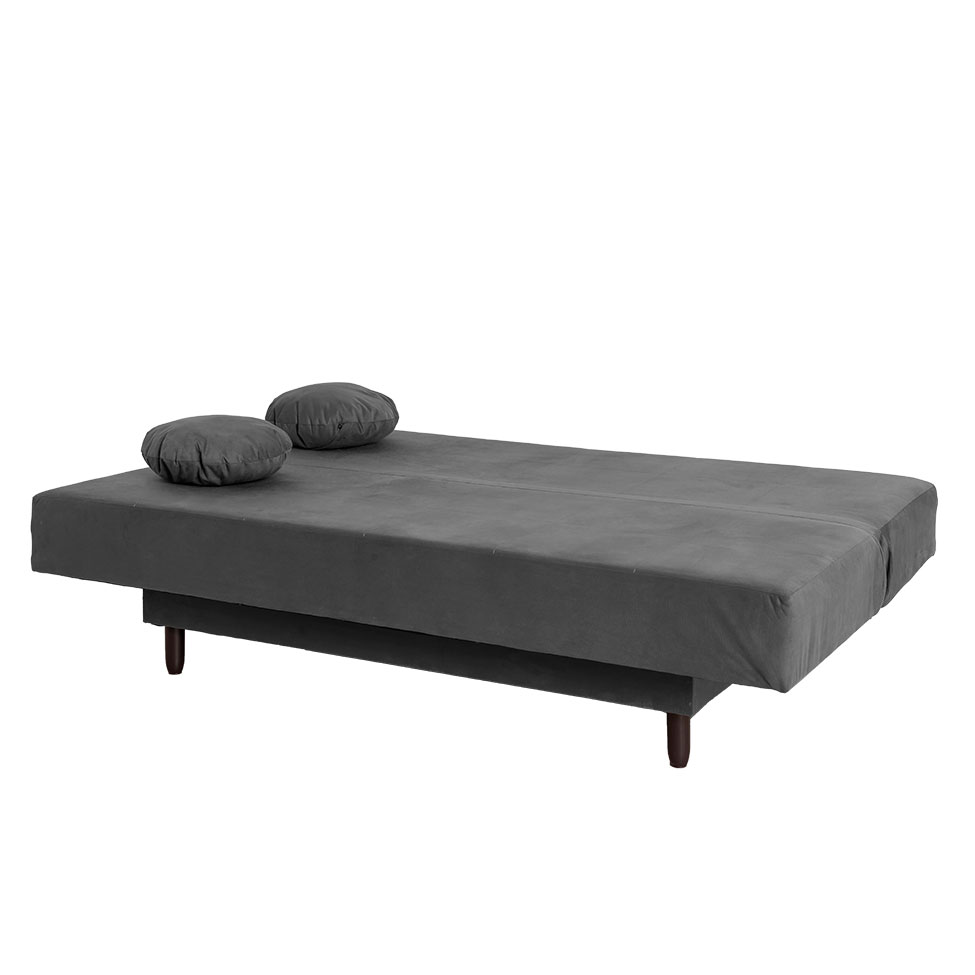 Sofá-Cama Casal 3 Lugares Jimmy Suede Grafite