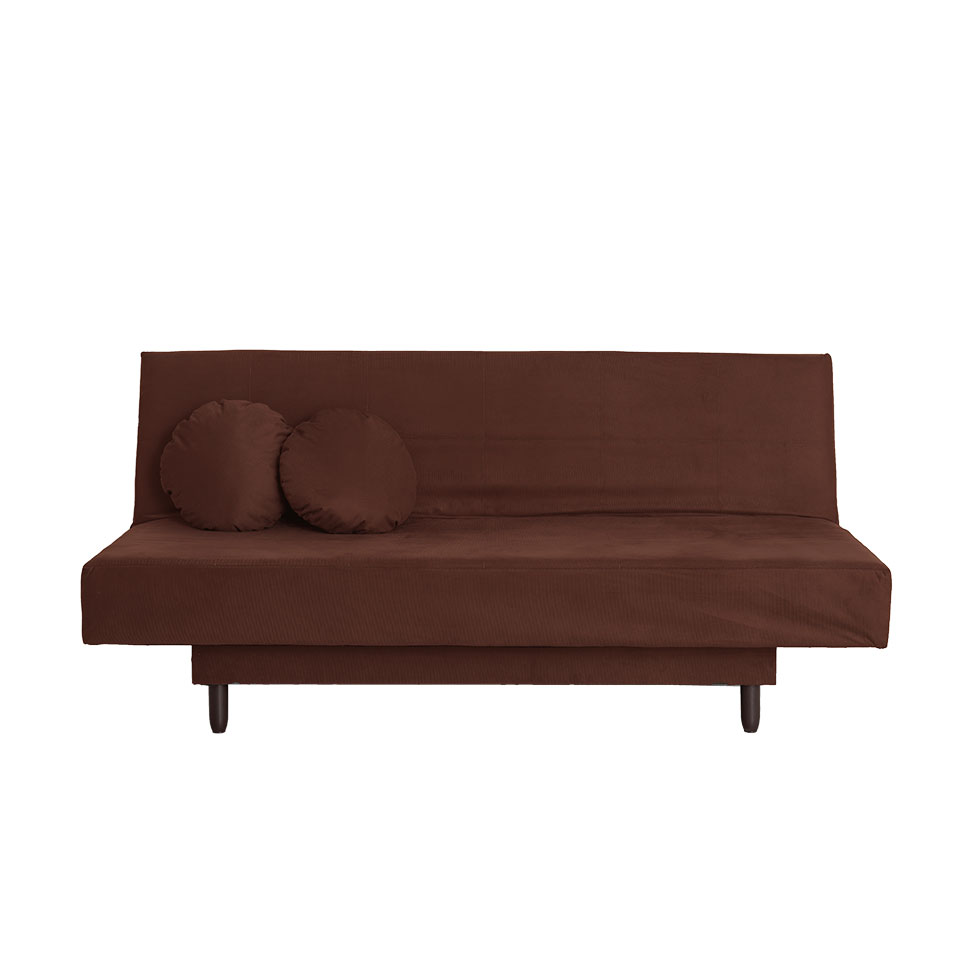 Sofá-Cama Casal 3 Lugares Jimmy Suede Marrom