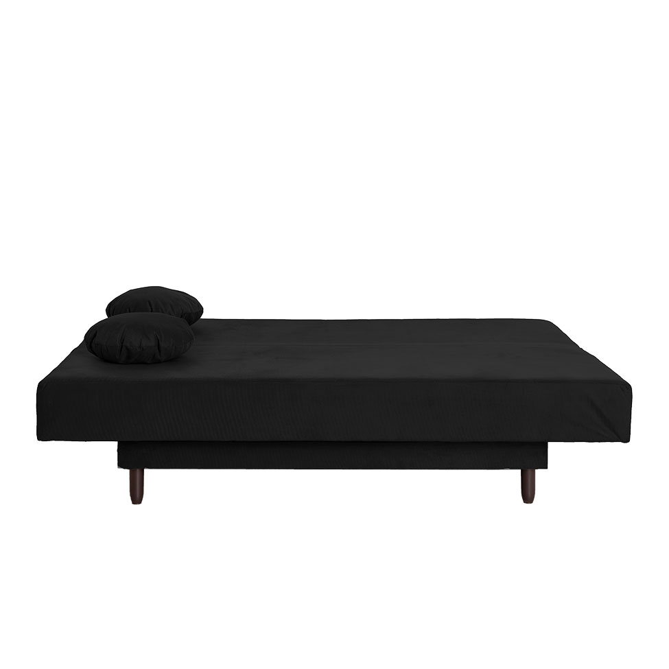 Sofá-Cama Casal 3 Lugares Jimmy Suede Preto