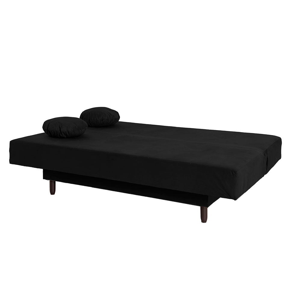 Sofá-Cama Casal 3 Lugares Jimmy Suede Preto
