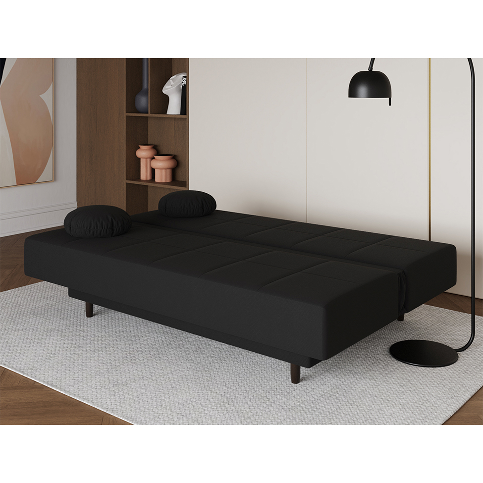 Sofá-Cama Casal 3 Lugares Jimmy Suede Preto