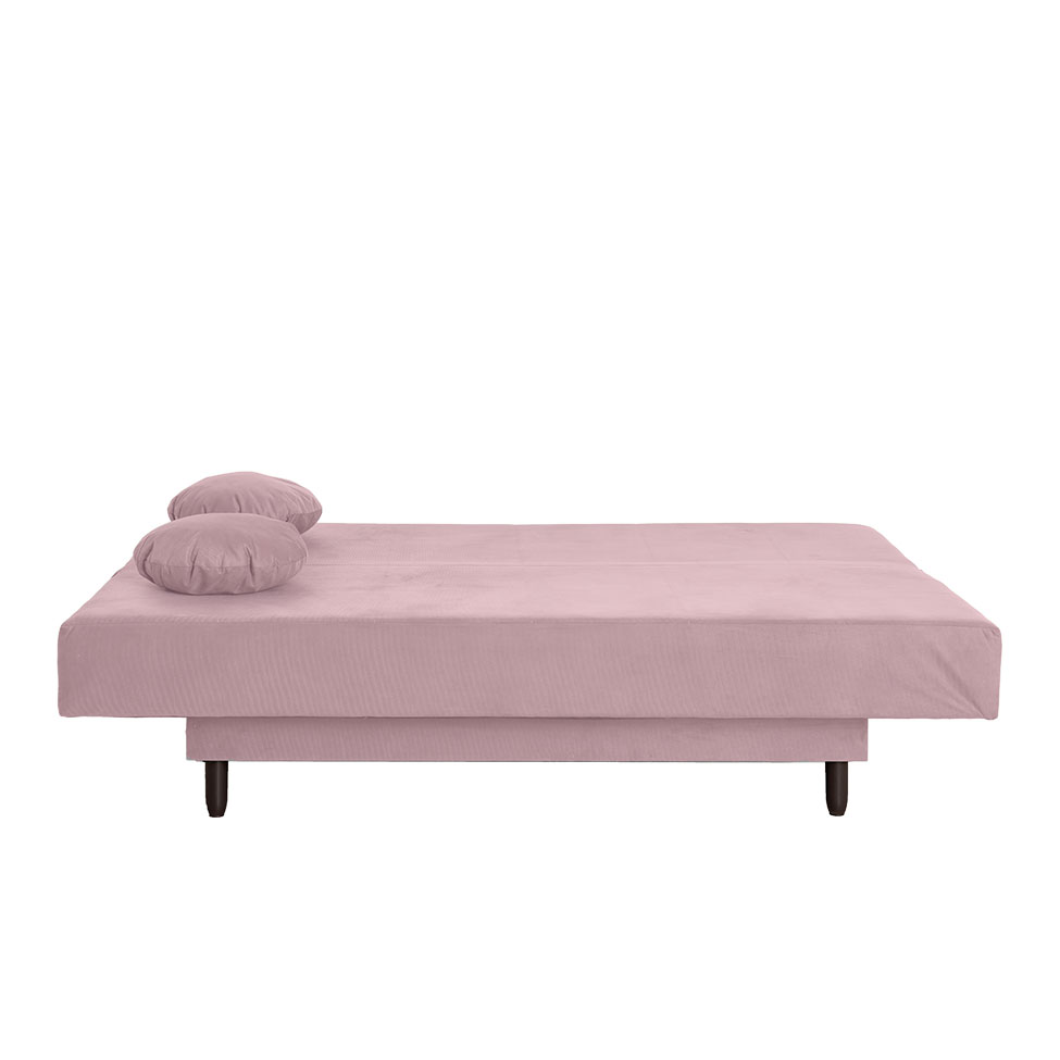 Sofá-Cama Casal 3 Lugares Jimmy Suede Rosa Claro