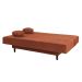 Sofá-Cama Casal 3 Lugares Jimmy Suede Terracota