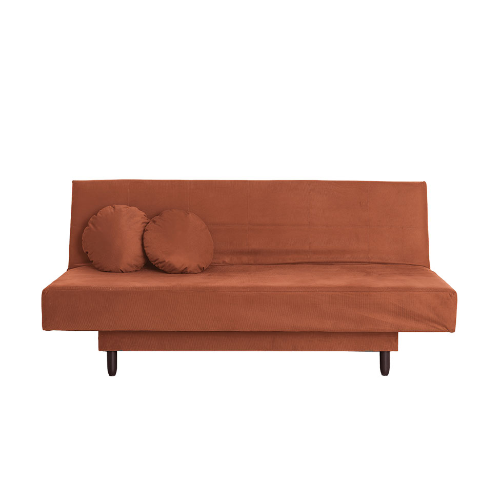 Sofá-Cama Casal 3 Lugares Jimmy Suede Terracota