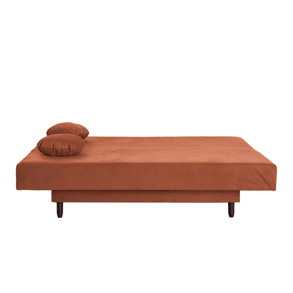 Sofá-Cama Casal 3 Lugares Jimmy Suede Terracota