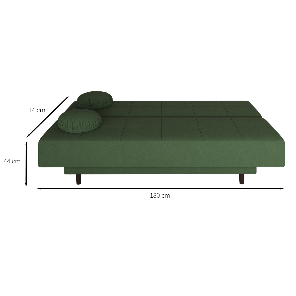 Sofá-Cama Casal 3 Lugares Jimmy Suede Verde