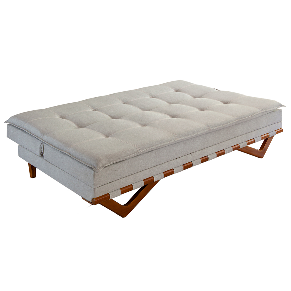 Sofá-Cama Casal 3 Lugares Lisboa Linho Bege