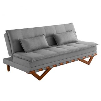 Menor preço em Sofá-Cama Casal 3 Lugares Lisboa Linho Cinza