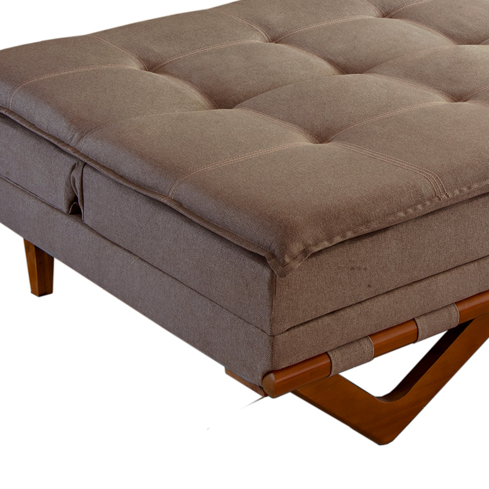 Sofá-Cama Casal 3 Lugares Lisboa Linho Marrom