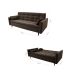 Sofá-Cama Casal 3 Lugares Marília Suede Café