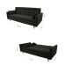 Sofá-Cama Casal 3 Lugares Marília Suede Grafite