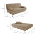 Sofá-Cama Casal 3 Lugares Paiva Suede Bege