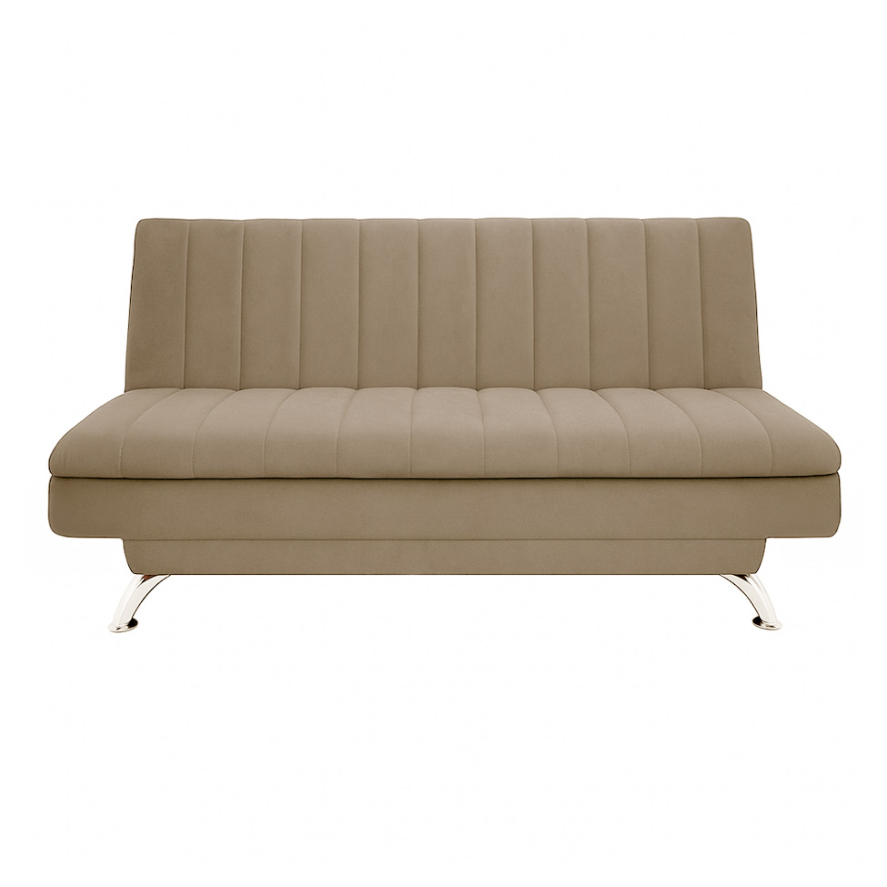 Sofá-Cama Casal 3 Lugares Paiva Suede Bege