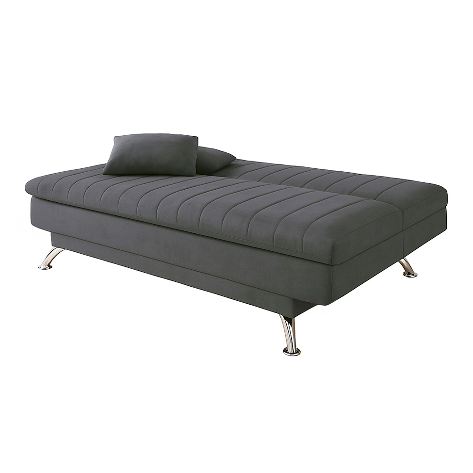 Sofá-Cama Casal 3 Lugares Paiva Suede Grafite