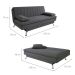Sofá-Cama Casal 3 Lugares Paiva Suede Grafite