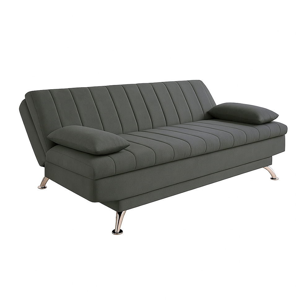 Sofá-Cama Casal 3 Lugares Paiva Suede Grafite
