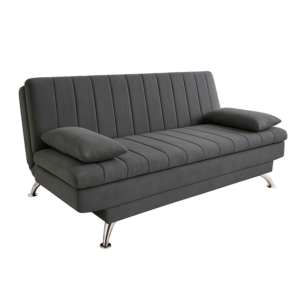Sofá-Cama Casal 3 Lugares Paiva Suede Grafite