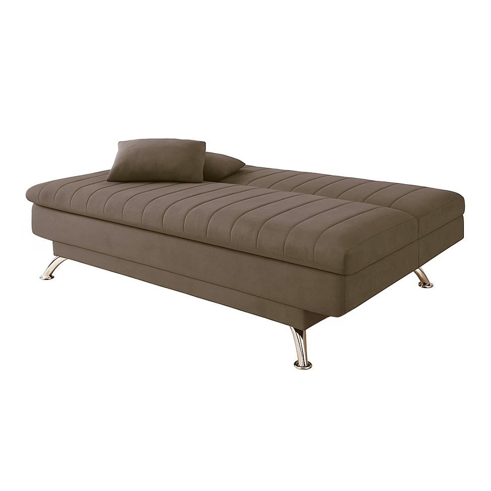 Sofá-Cama Casal 3 Lugares Paiva Suede Marrom