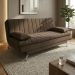 Sofá-Cama Casal 3 Lugares Paiva Suede Marrom