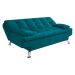 Sofá-Cama Casal 3 Lugares Premium A2 Suede Azul Turquesa