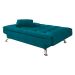 Sofá-Cama Casal 3 Lugares Premium A2 Suede Azul Turquesa