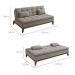 Sofá-Cama Casal 3 Lugares Premium Base e Pés de Madeira Linho Cinza