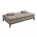 Sofá-Cama Casal 3 Lugares Premium Base e Pés de Madeira Linho Cinza