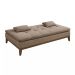 Sofá-Cama Casal 3 Lugares Premium Base e Pés de Madeira Linho Marrom