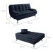 Sofá-Cama Casal 3 Lugares Premium Linho Azul Marinho