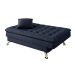 Sofá-Cama Casal 3 Lugares Premium Linho Azul Marinho