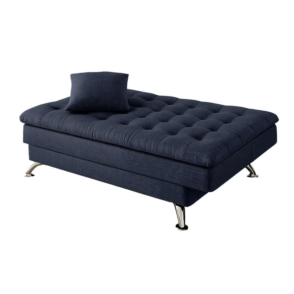 Sofá-Cama Casal 3 Lugares Premium Linho Azul Marinho