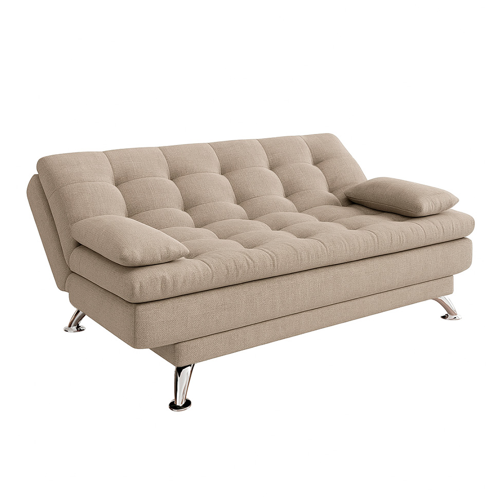 Sofá-Cama Casal 3 Lugares Premium Linho Bege