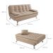 Sofá-Cama Casal 3 Lugares Premium Linho Bege