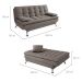 Sofá-Cama Casal 3 Lugares Premium Linho Cinza