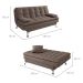 Sofá-Cama Casal 3 Lugares Premium Linho Marrom